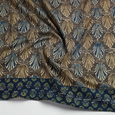 Brown - Ajrakh Block Printed Cotton Blouse Piece