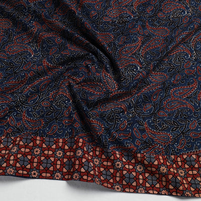 Blue - Ajrakh Block Printed Cotton Blouse Piece