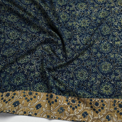 Blue - Ajrakh Block Printed Cotton Blouse Piece