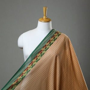 Brown - Cotton Kanchipuram Fabric with Thread Border 18