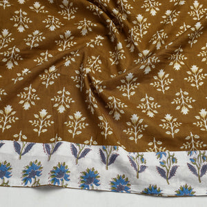 Brown - Sanganeri Block Printed Cotton Blouse Piece