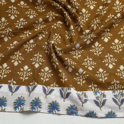 Brown - Sanganeri Block Printed Cotton Blouse Piece