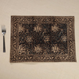 Brown - Original Pedana Kalamkari Block Printed Cotton Table Mat (18 x 13 in) 11