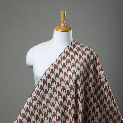 Brown - Hand Printed Cotton Batik Fabric 12