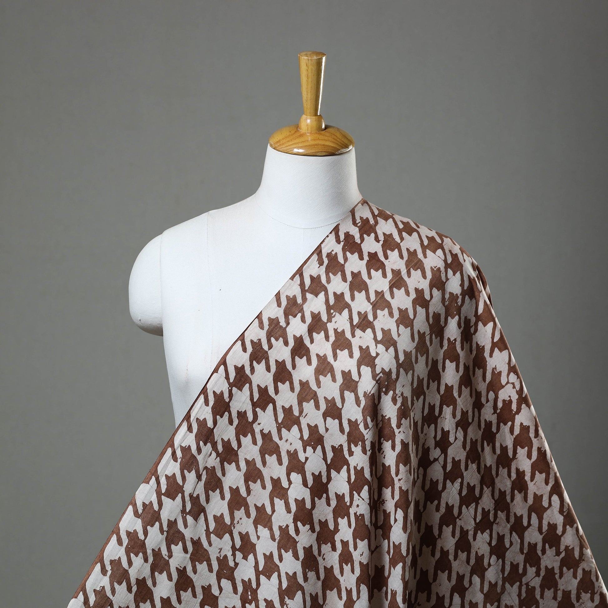 Brown - Hand Printed Cotton Batik Fabric 12
