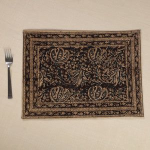 Brown - Original Pedana Kalamkari Block Printed Cotton Table Mat (18 x 13 in) 15