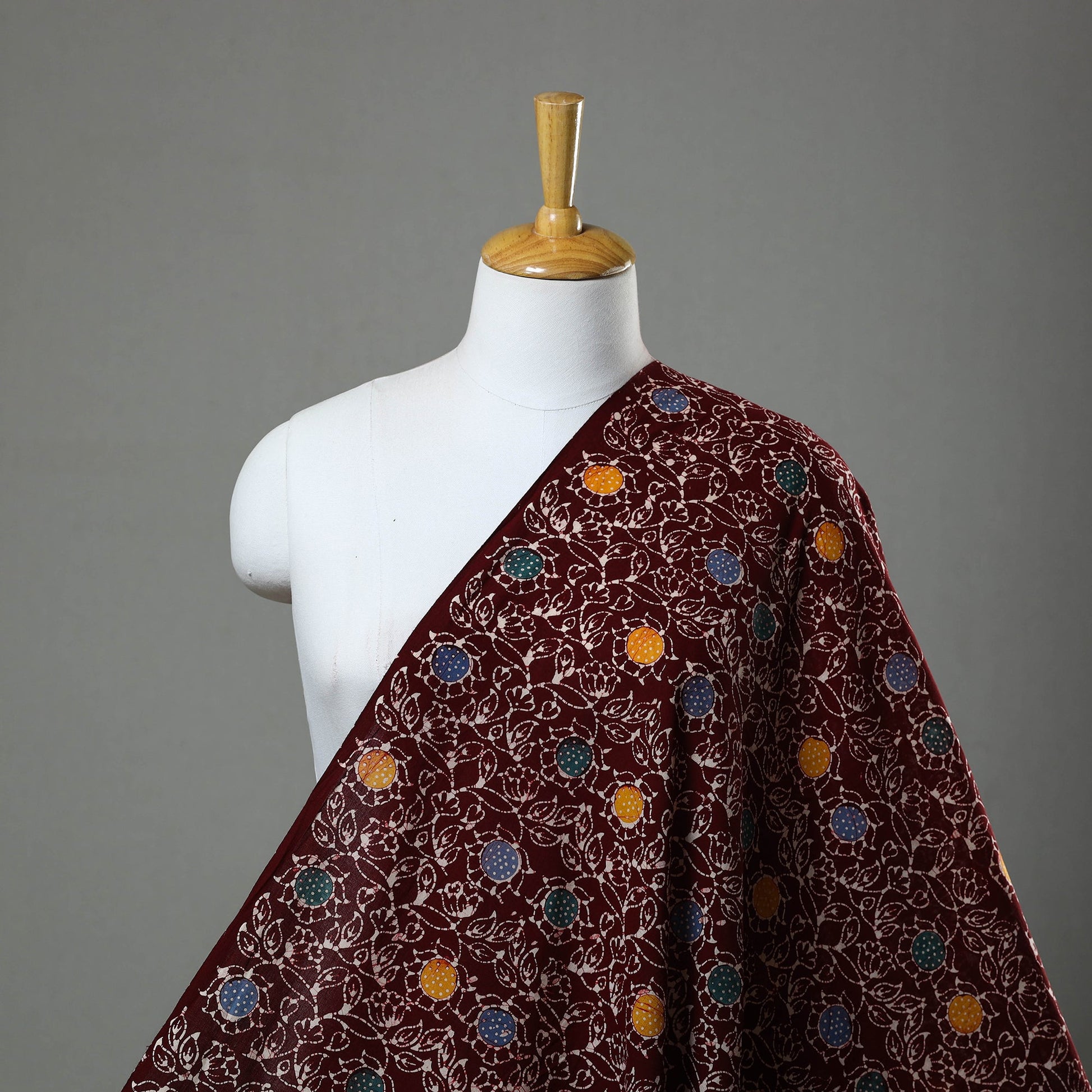 Brown - Indonesian Style Cotton Batik Print Fabric 13