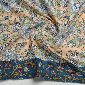 Beige - Sanganeri Block Printed Cotton Blouse Piece