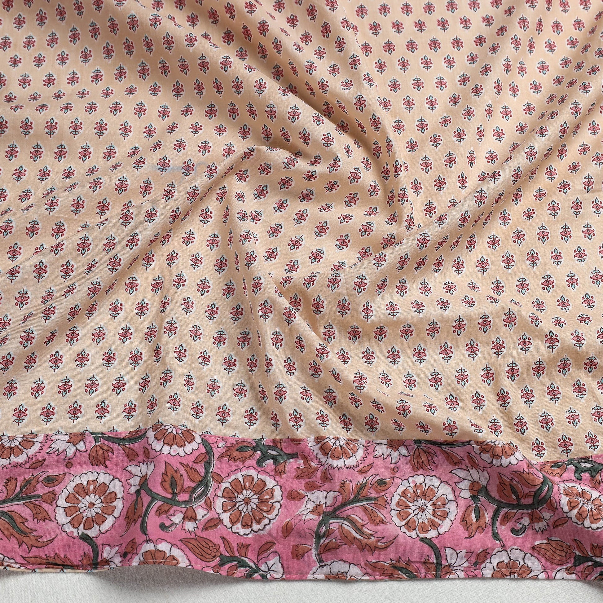 Brown - Sanganeri Block Printed Cotton Blouse Piece