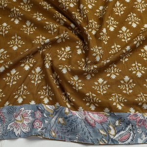 Brown - Sanganeri Block Printed Cotton Blouse Piece
