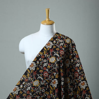 Black - Cotton Kalamkari Print Fabric 24