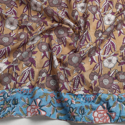 Brown - Sanganeri Block Printed Cotton Blouse Piece