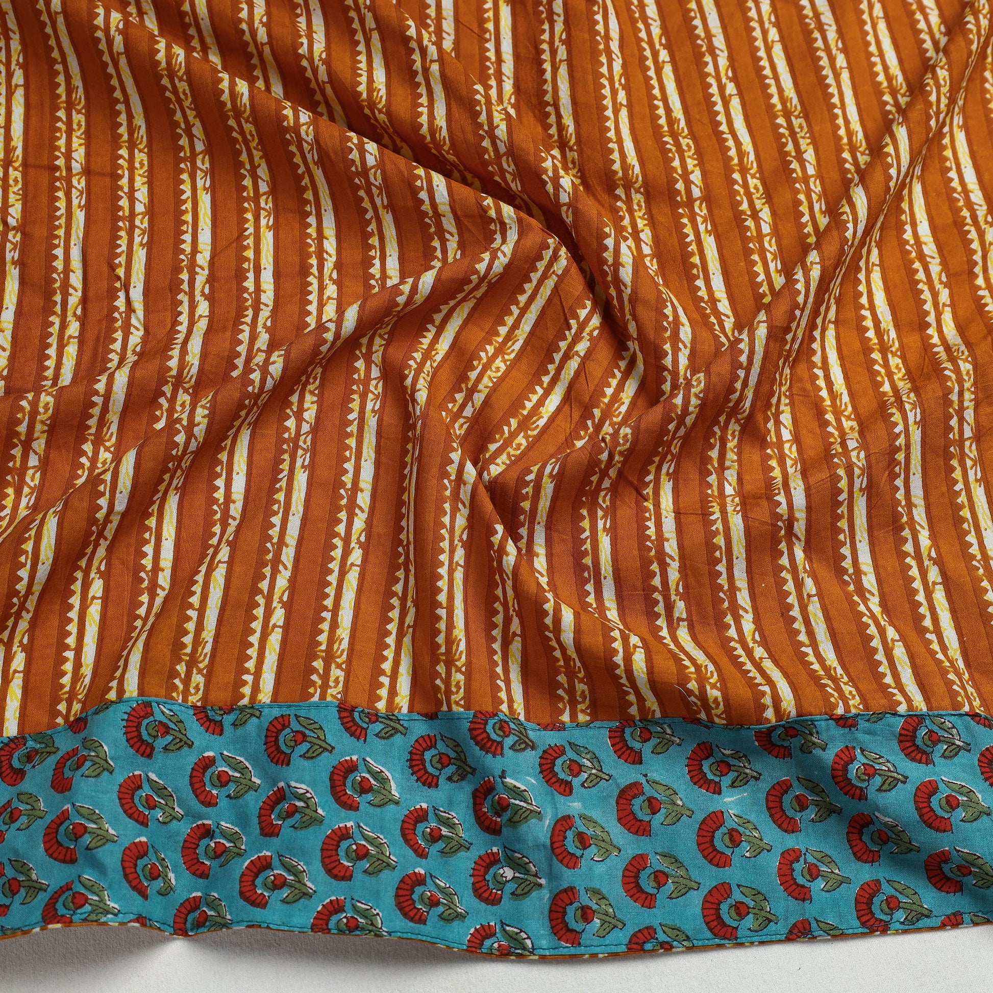 Brown - Sanganeri Block Printed Cotton Blouse Piece