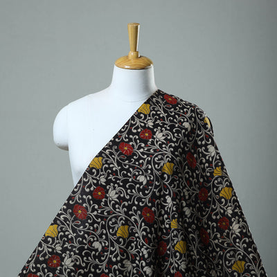 Black - Cotton Kalamkari Print Fabric 09