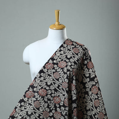 Black - Cotton Kalamkari Print Fabric 04