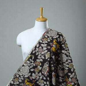Black - Cotton Kalamkari Print Fabric 03