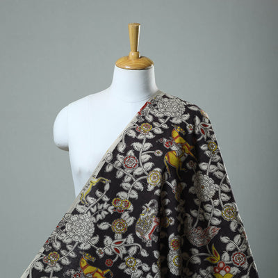 Black - Cotton Kalamkari Print Fabric 03