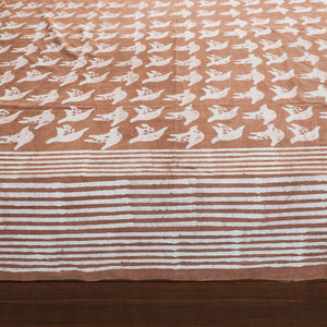 Brown - Block Art Print Cotton Double Bindaas Bed Sheet (110 x 93 in)