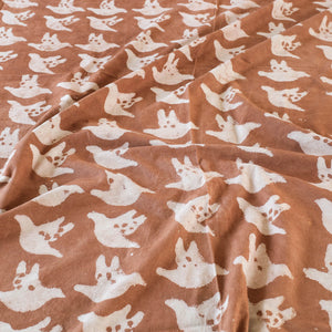 Brown - Block Art Print Cotton Double Bindaas Bed Sheet (110 x 93 in)