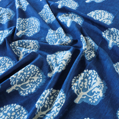 Blue - Block Art Print Cotton Double Bindaas Bed Sheet (110 x 93 in)
