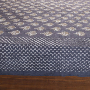 Brown - Block Art Print Cotton Double Bindaas Bed Sheet (110 x 93 in)