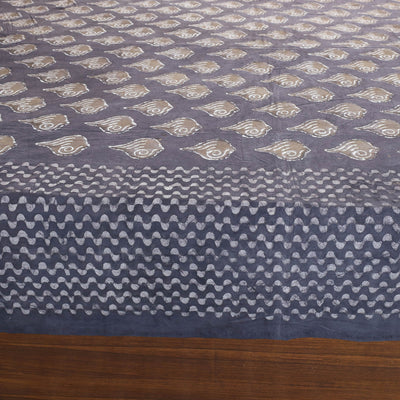 Brown - Block Art Print Cotton Double Bindaas Bed Sheet (110 x 93 in)