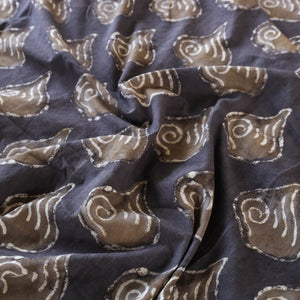 Brown - Block Art Print Cotton Double Bindaas Bed Sheet (110 x 93 in)