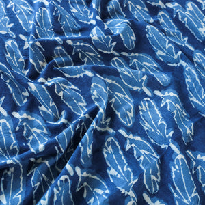 Blue - Block Art Print Cotton Double Bindaas Bed Sheet (110 x 93 in)