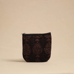 Brown - Handmade Quilted Cotton Utility Pouch 03