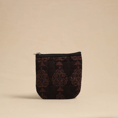 Brown - Handmade Quilted Cotton Utility Pouch 03