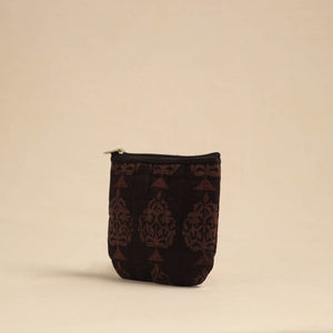 Brown - Handmade Quilted Cotton Utility Pouch 03