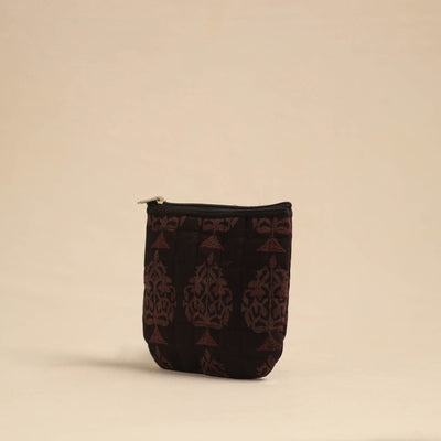 Brown - Handmade Quilted Cotton Utility Pouch 03