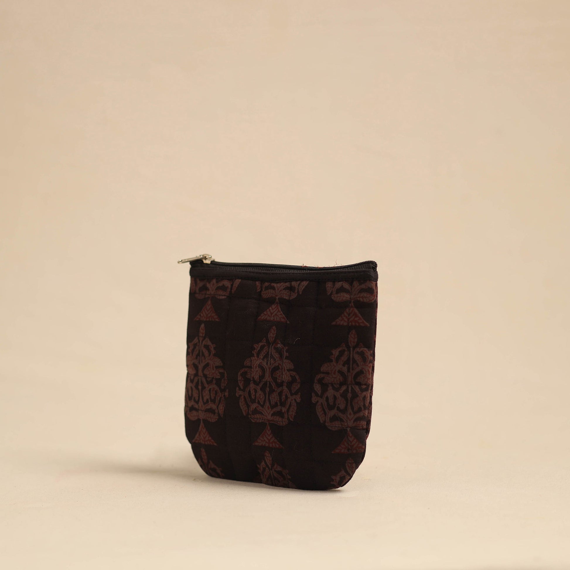 Brown - Handmade Quilted Cotton Utility Pouch 03