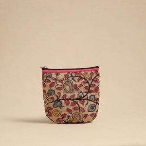 Beige - Handmade Quilted Cotton Utility Pouch 04