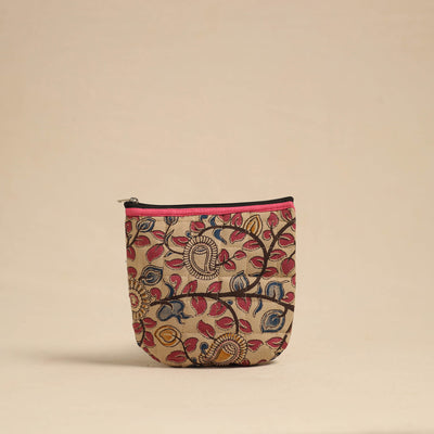 Beige - Handmade Quilted Cotton Utility Pouch 04