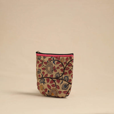 Beige - Handmade Quilted Cotton Utility Pouch 04