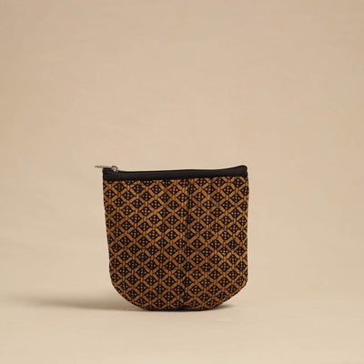 Brown - Handmade Quilted Cotton Utility Pouch 05