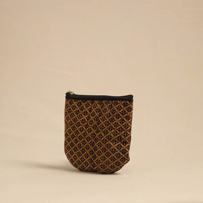 Brown - Handmade Quilted Cotton Utility Pouch 05