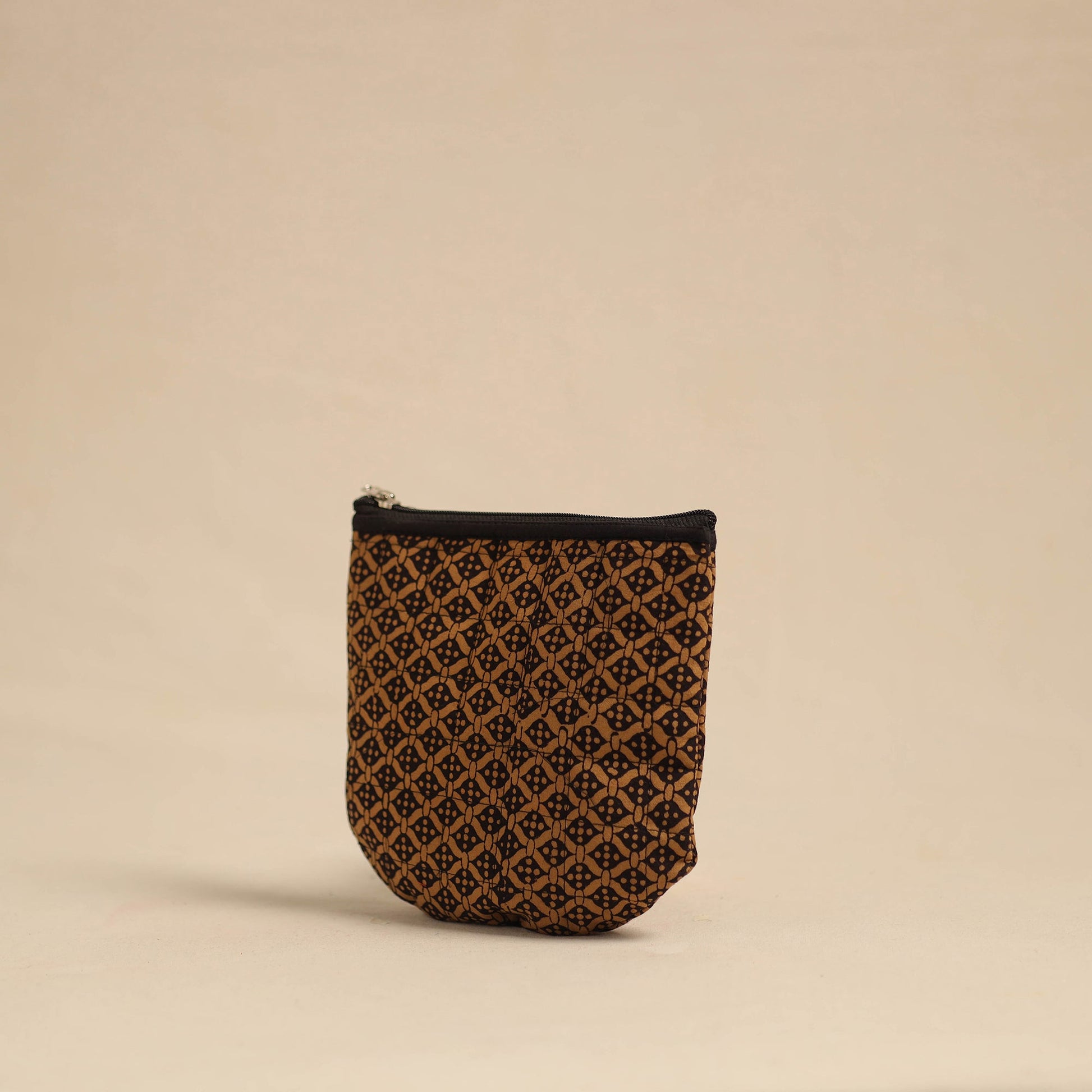 Brown - Handmade Quilted Cotton Utility Pouch 05