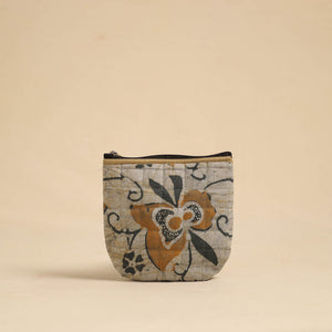 Beige - Handmade Quilted Cotton Utility Pouch 07