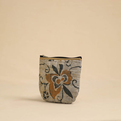 Beige - Handmade Quilted Cotton Utility Pouch 07