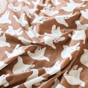 Brown - Block Art Print Cotton Single Bindaas Bed Sheet (93 x 60 in)