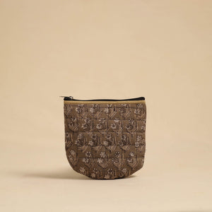 Brown - Handmade Quilted Cotton Utility Pouch 14