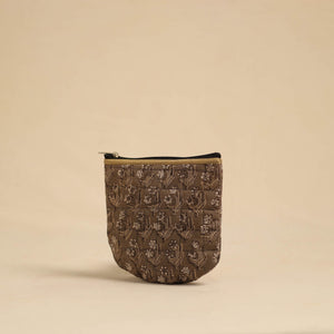 Brown - Handmade Quilted Cotton Utility Pouch 14