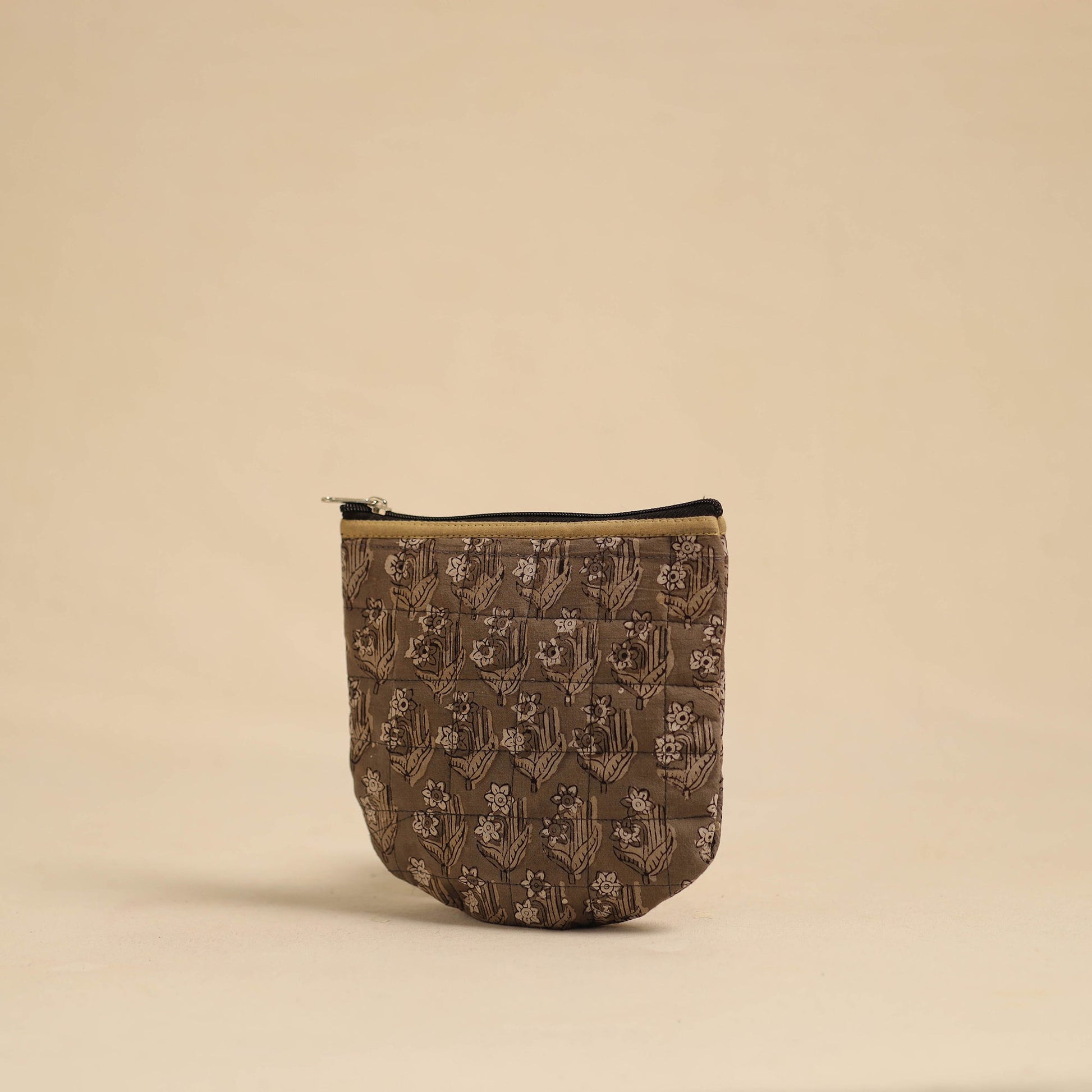 Brown - Handmade Quilted Cotton Utility Pouch 14