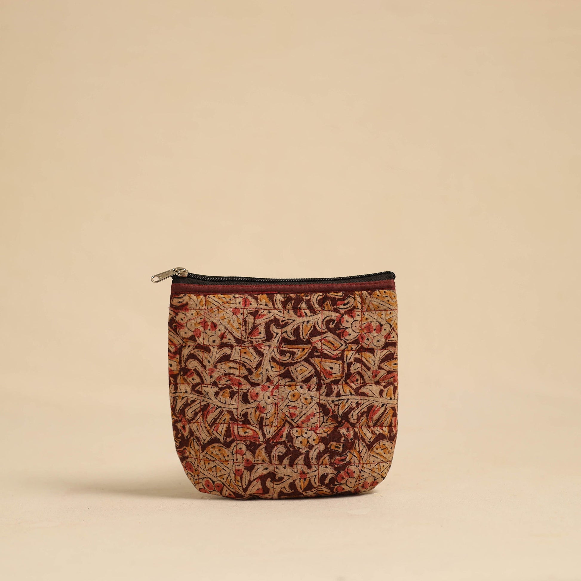 Brown - Handmade Quilted Cotton Utility Pouch 15