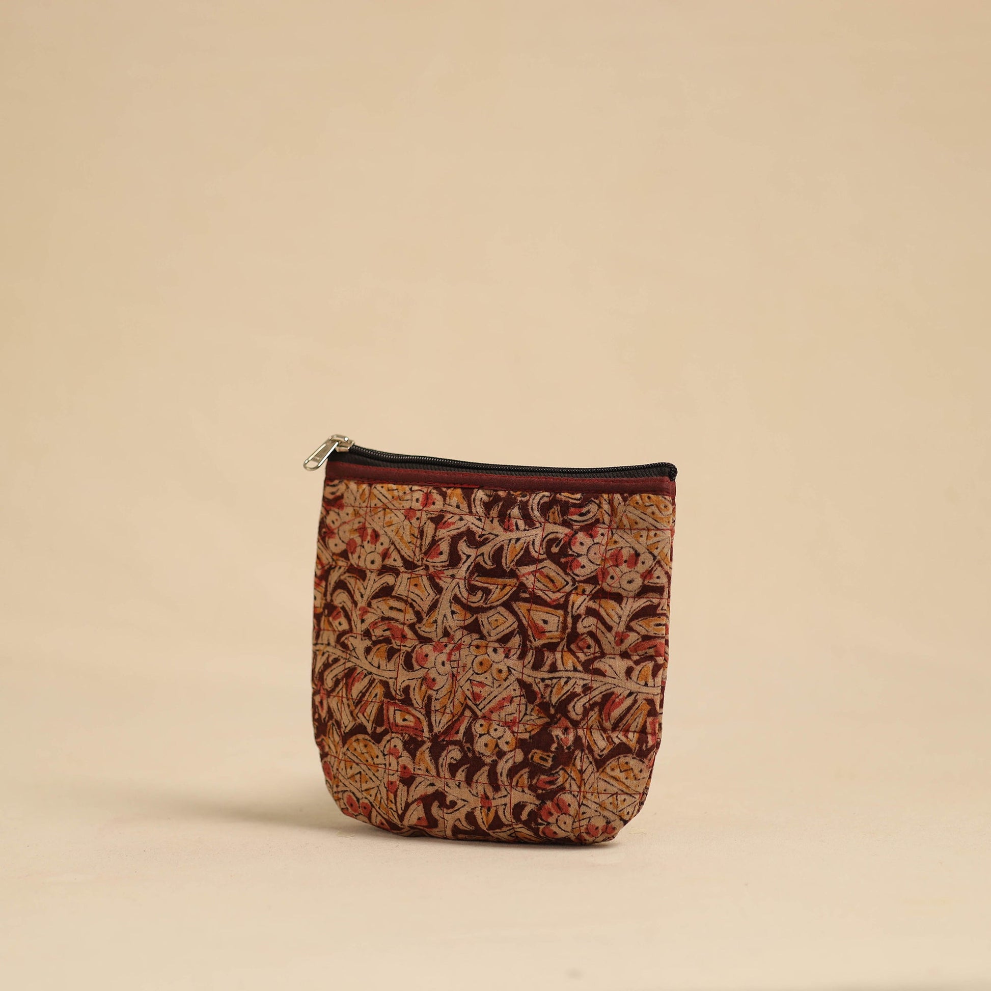 Brown - Handmade Quilted Cotton Utility Pouch 15
