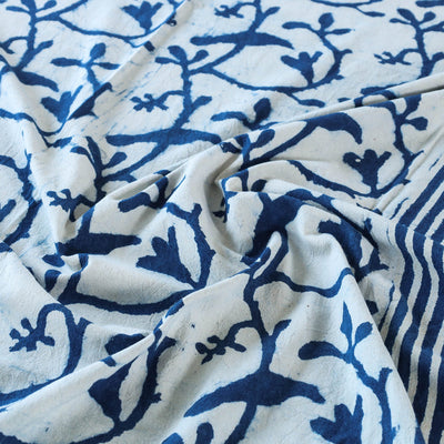 Blue - Block Art Print Cotton Single Bindaas Bed Sheet (93 x 60 in)