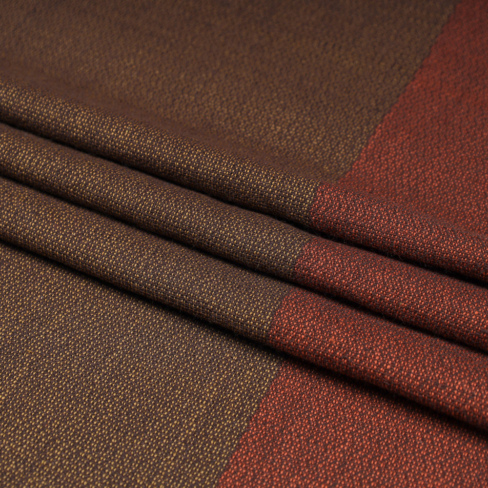 Brown - Kumaun Handwoven Merino Woollen Fabric