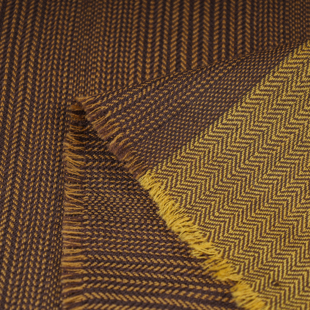 Brown - Kumaun Handwoven Merino Woollen Fabric